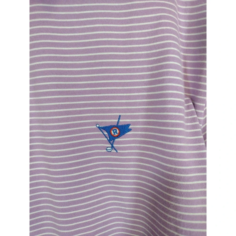 Polo Golf Ralph Lauren Mens Vintage Lisle‎ Purple Striped Polo Shirt Size Medium